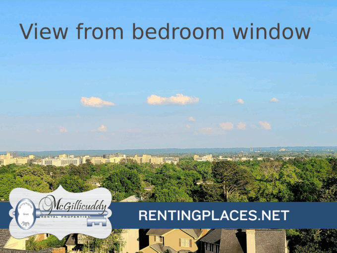 Actual view from bedroom window of apartment